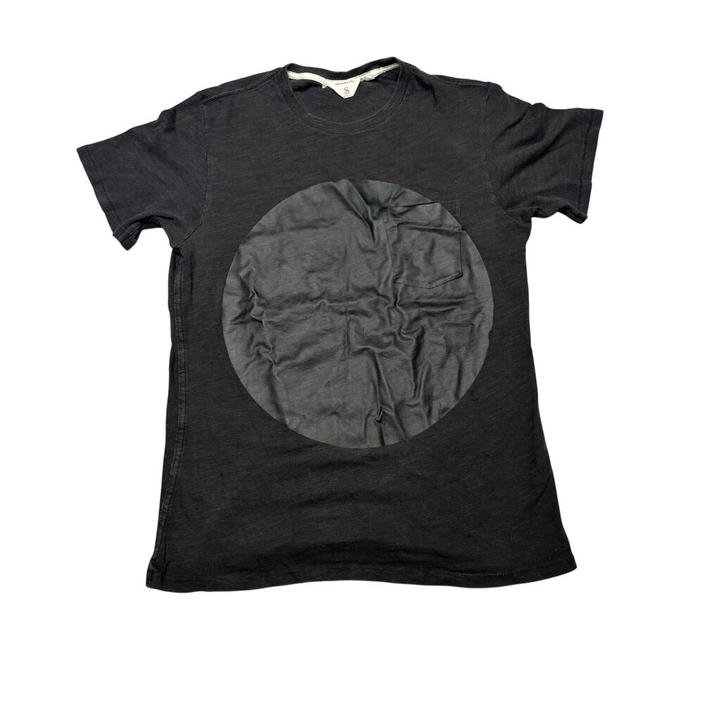 Rag & Bone Black Circle Graphic Slub Pocket T Shirt Men's Small